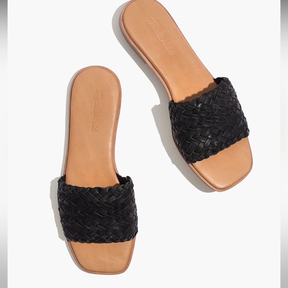 Madewell Black Braided Slide Sandals